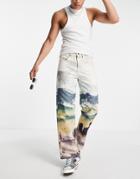 Jaded London Coordinating Landscape Skate Jeans In Multi