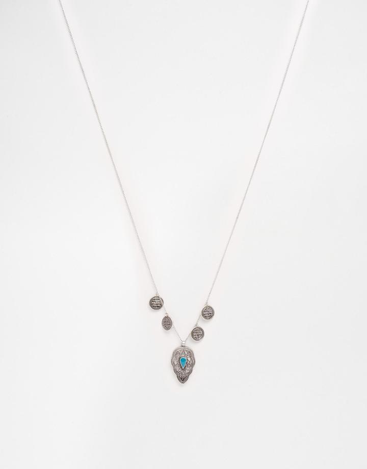 Asos Sahara Pendant Necklace - Silver