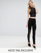 Asos Tall Legging With Lace Up Front - Black