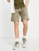Sixth June Shorts In Light Green Towelling With Logo Embossing - Part Of A Set