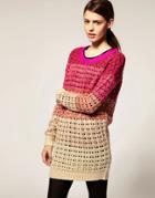 Asos Color Fade Sweater Dress - Pink