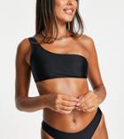 South Beach Mix And Match One Shoulder Bikini Top In Black