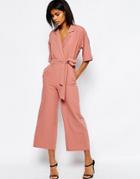 Asos Jumpsuit With Kimono Sleeve - Cosmetic Pink