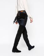 London Rebel Over The Knee Boots - Black Mf