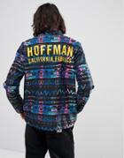 Herschel Supply Co Hoffman Collab Voyage Coach Jacket With Back Print In Geo-tribal Print - Multi