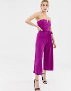 New Look Belted Jumpsuit In Bright Purple - Purple