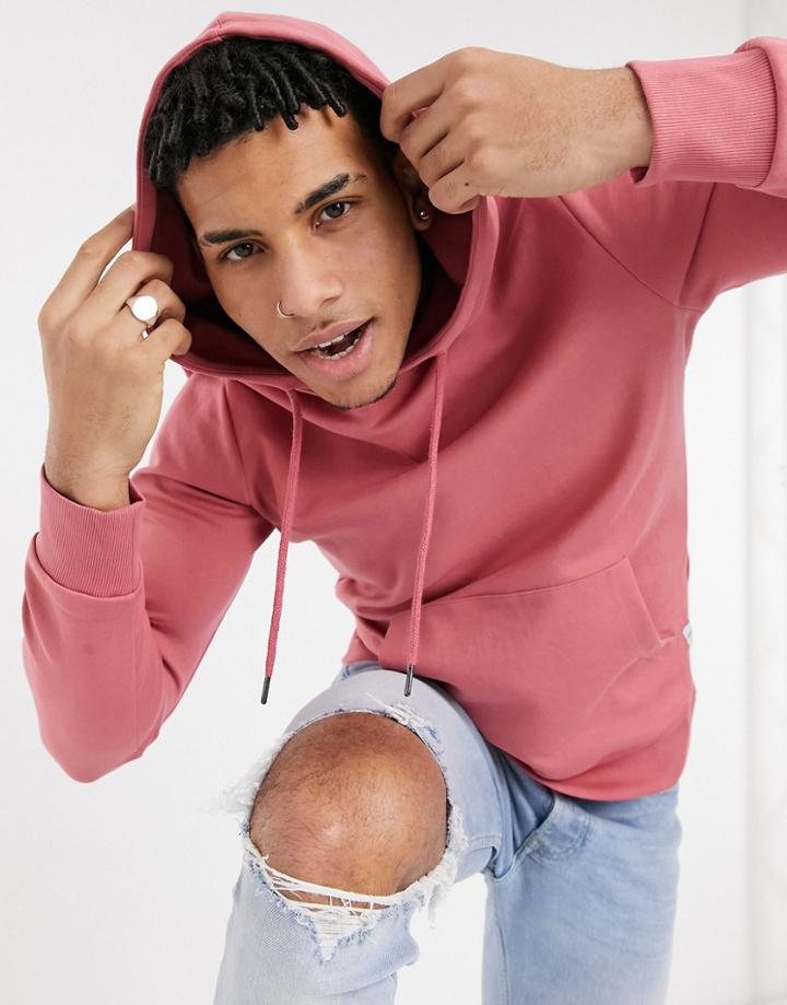 Jack & Jones Essentials Oversized Hoodie In Pink