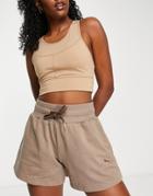 Puma Training Desert High Rise Jersey Shorts In Brown