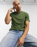 Weekday Standard T-shirt In Khaki-green