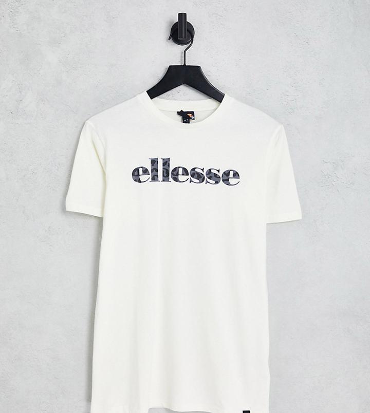 Ellesse Boyfriend T-shirt With Leopard Print Logo In White