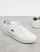 Lacoste Challenge Sneakers In White Green Leather