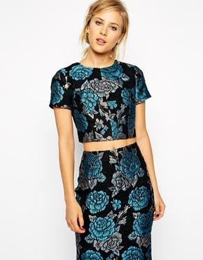 Asos Premium Floral Jacquard Tee - Multi