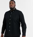 Asos Design Plus Stretch Slim Organic Denim Shirt In Black