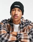 Mennace Ribbed Beanie In Black