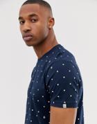 Original Penguin Star Print Crew Neck T-shirt In Navy - Navy