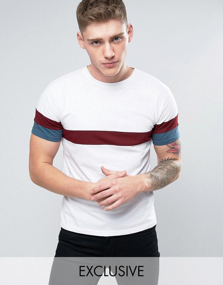 Brooklyn Supply Co Cut And Sew Stripe T-shirt - White