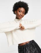 Stradivarius Supersoft Crew Neck Sweater In Ecru-white