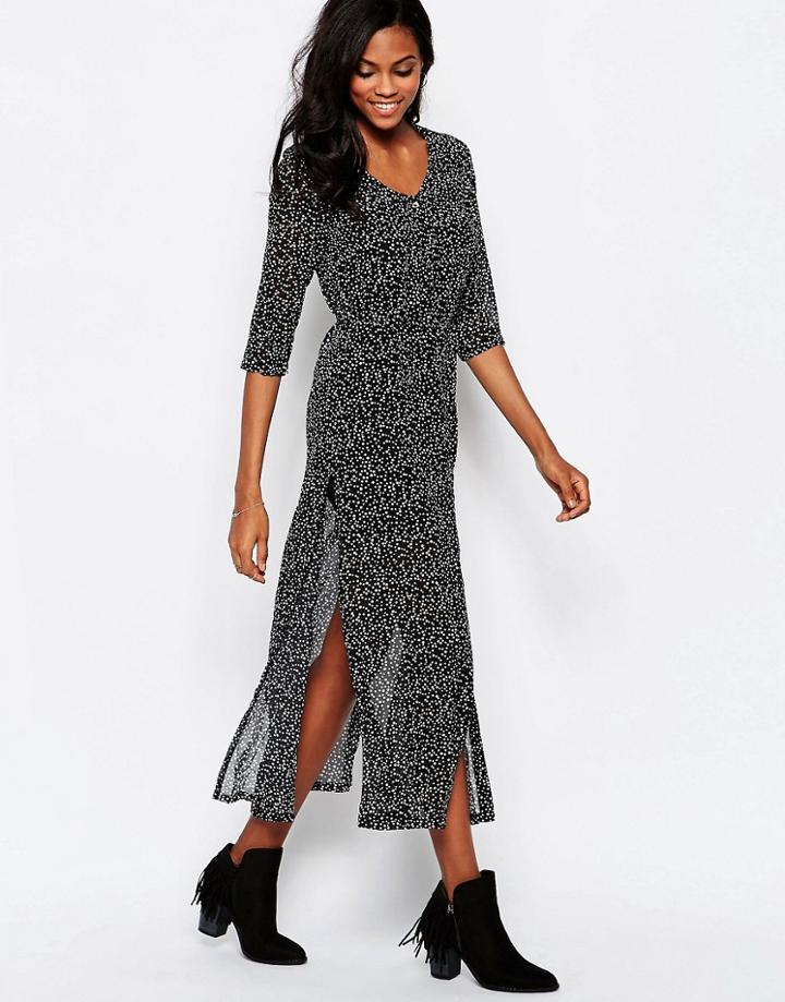 Goldie Karley Maxi Dress In Polka Dot - Black