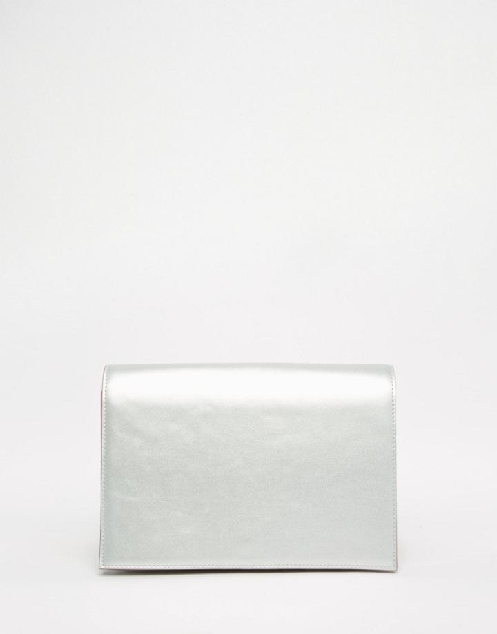 Asos Metallic Multi Gusset Clutch Bag - Multi