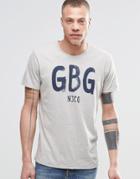Nudie O-neck T-shirt Gbg Print In Gray Melange - Gray