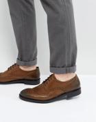Dead Vintage Brogue Derby In Tan Leather - Red