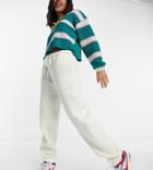 Collusion Unisex Oversized Sweatpants With Embroidered Logo In Ecru - Part Of A Set-white