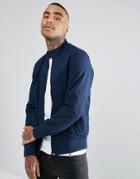 Pretty Green Cotton Harrington Jacket With Printed Paisley Lining In Navy - Navy
