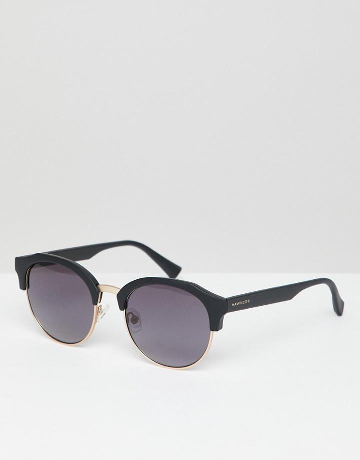 Hawkers Round Rubber Sunglasses In Black - Black