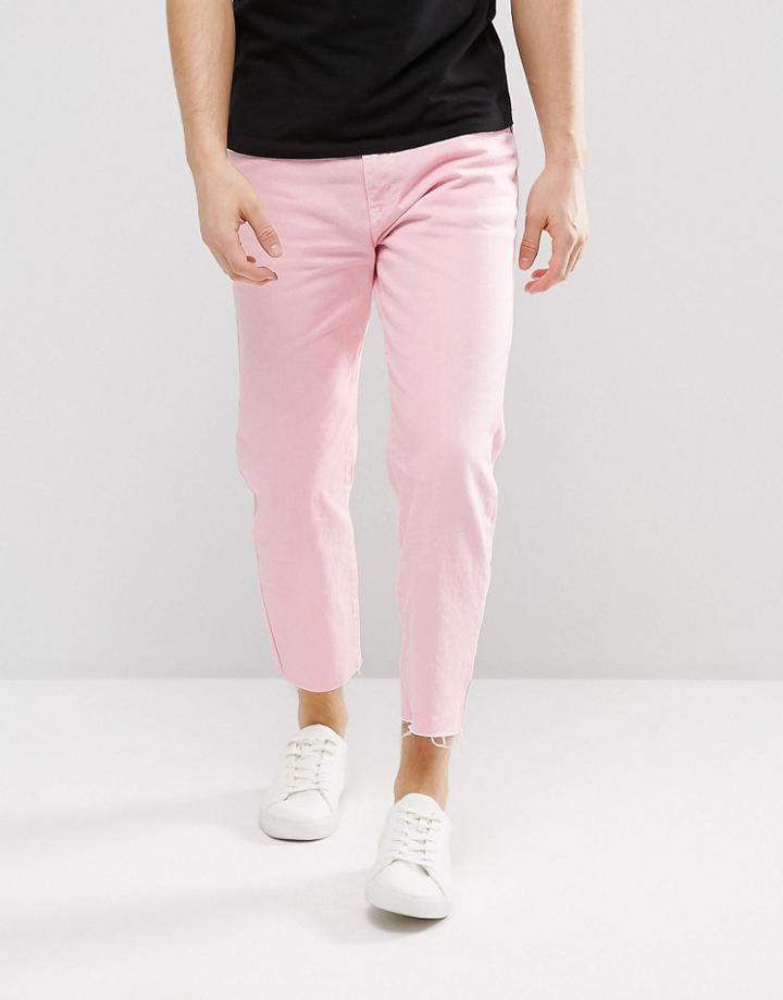 Dr Denim Otis Slim Raw Hem Jeans - Pink