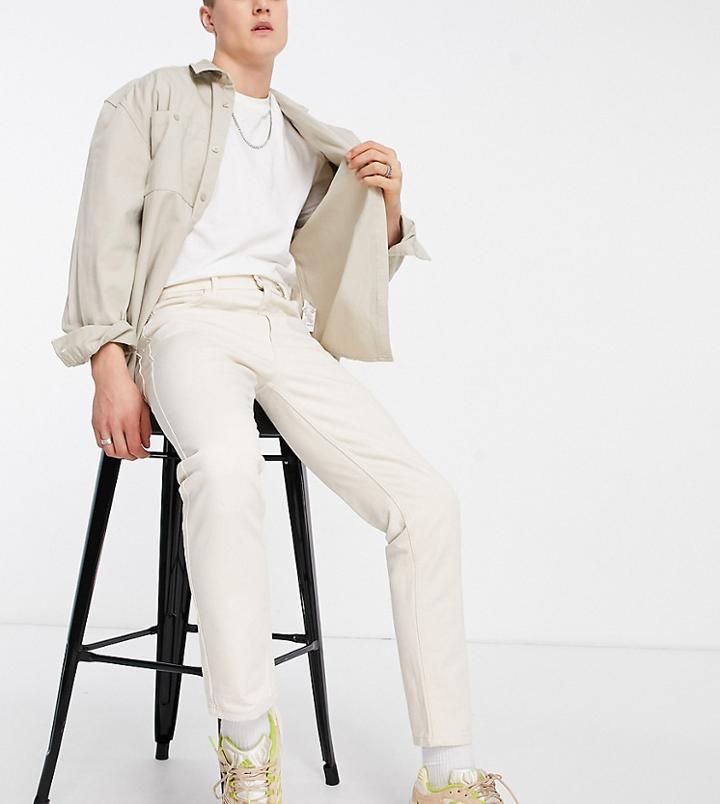 Collusion X003 Tapered Jeans In Ecru-white
