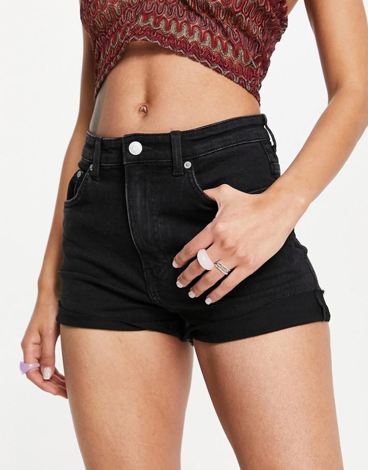 Weekday Fair Organic Cotton Denim Shorts In Black