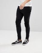 Only & Sons Jogger With Biker Knee Detail - Black