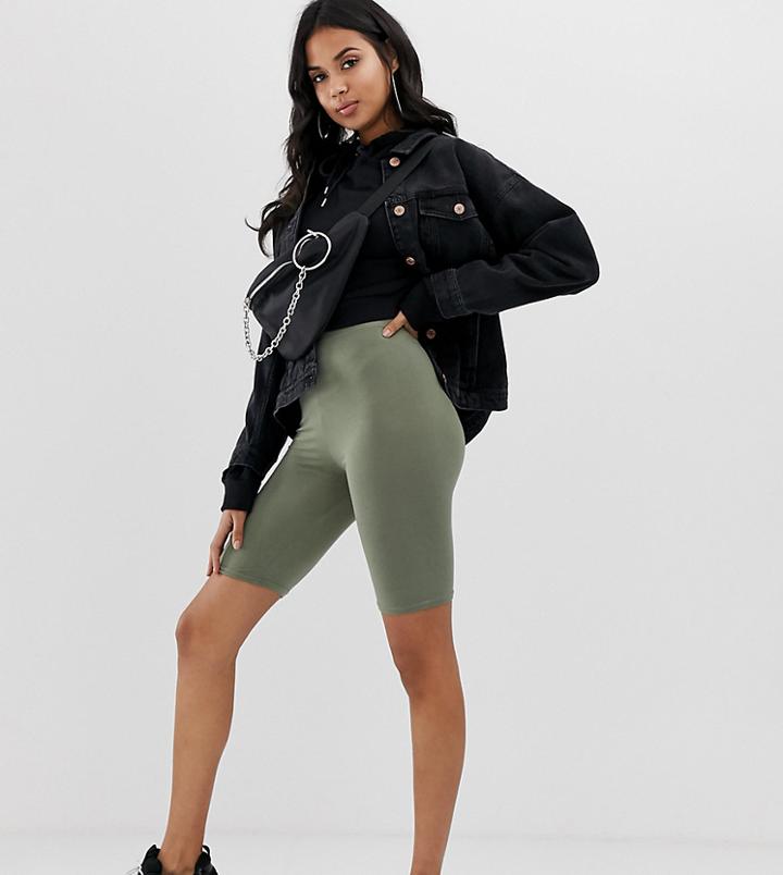 Prettylittlething Basic Legging Shorts - Green