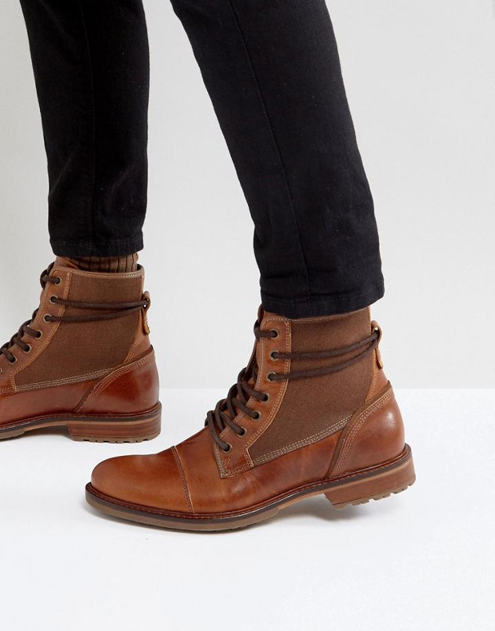 Aldo Gweawien Leather Lace Up Boots In Tan - Tan