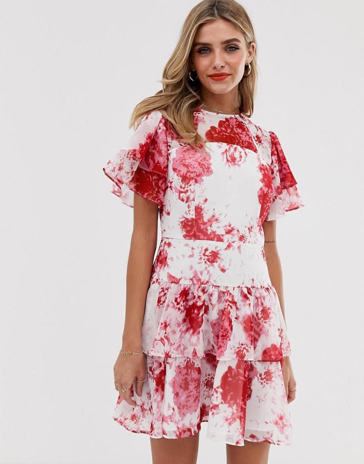 Keepsake Enchanted Floral Mini Dress-pink