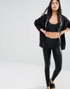 Haute Body Black Foil Leggings - Black