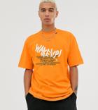 Collusion T-shirt With White Glow In The Dark Print - Orange