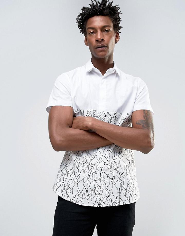 Noose & Monkey Skinny Cut And Sew Smart Shirt - White