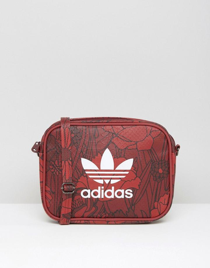 Adidas Originals Floral Print Mini Crossbody Bag With Trefoil Logo - R