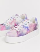 Asos Design Day Light Chunky Lace Up Sneakers In Tie Dye - Multi