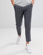 Asos Skinny Crop Pants In Gray Check - Gray