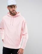 Asos Oversized Woven Hoodie In Pink - Pink