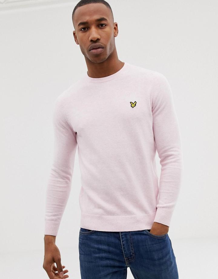 Lyle & Scott Merino Mix Crew Neck Sweater In Pink - Pink