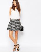 Jovonna Gaby Skirt In Metallic Stripe - Lurex