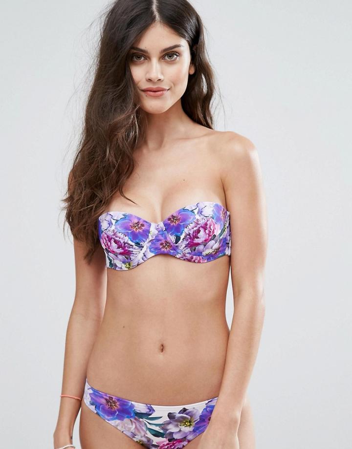 Oasis Wild At Heart Printed Bikini Top - Multi