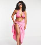 South Beach Curve Exclusive Beach Sarong In Pink