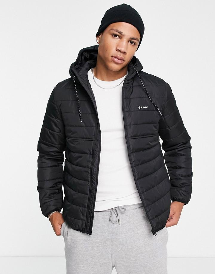 Element Alder Fundamental Puffer Jacket In Black