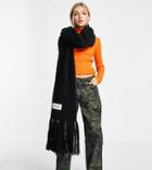Collusion Unisex Fluffy Knit Scarf In Black