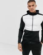 Asos 4505 Training Hoodie With Quick Dry And Contrast Panels - Black