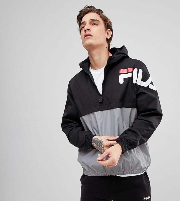 Fila Black Line Overhead Jacket With Reflective Panel - Black